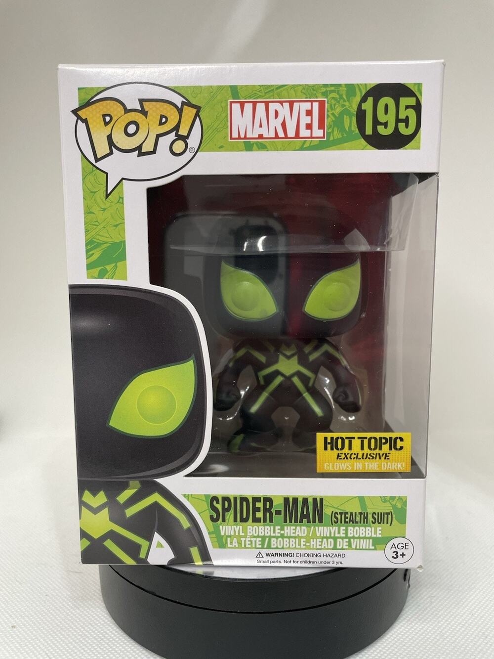 Funko Pop! Vinyl: Spider-Man Stealth Suit #195 Hot Topic Exclusive GITD